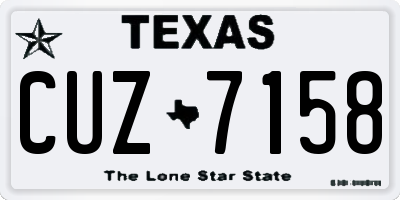 TX license plate CUZ7158