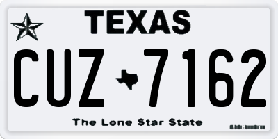 TX license plate CUZ7162