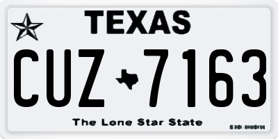 TX license plate CUZ7163