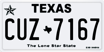 TX license plate CUZ7167