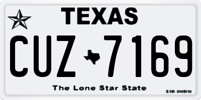TX license plate CUZ7169