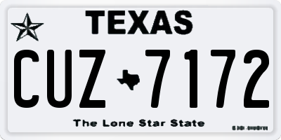 TX license plate CUZ7172