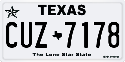TX license plate CUZ7178