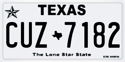 TX license plate CUZ7182