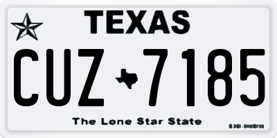 TX license plate CUZ7185