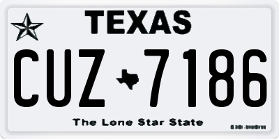 TX license plate CUZ7186