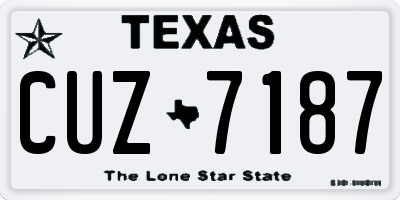 TX license plate CUZ7187