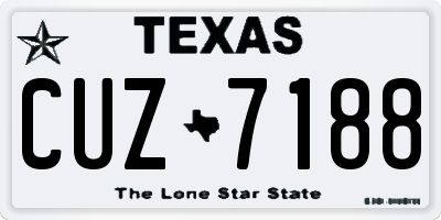 TX license plate CUZ7188