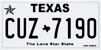 TX license plate CUZ7190