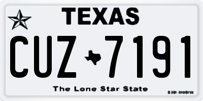 TX license plate CUZ7191