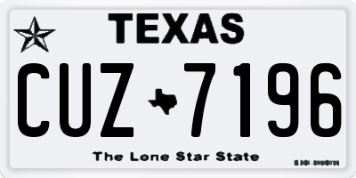 TX license plate CUZ7196