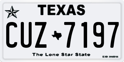 TX license plate CUZ7197