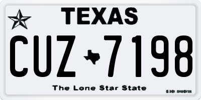 TX license plate CUZ7198