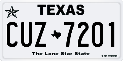TX license plate CUZ7201