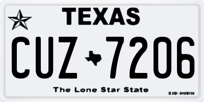 TX license plate CUZ7206