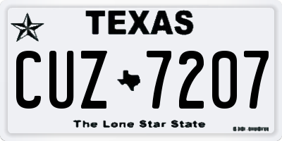 TX license plate CUZ7207