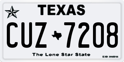 TX license plate CUZ7208