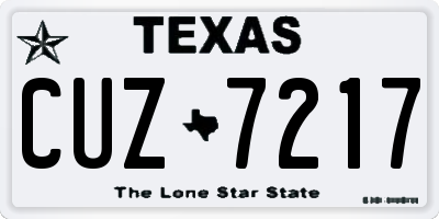 TX license plate CUZ7217