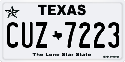 TX license plate CUZ7223