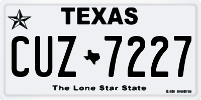 TX license plate CUZ7227