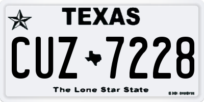 TX license plate CUZ7228