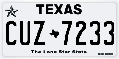 TX license plate CUZ7233