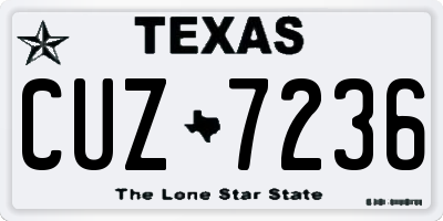 TX license plate CUZ7236
