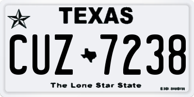 TX license plate CUZ7238