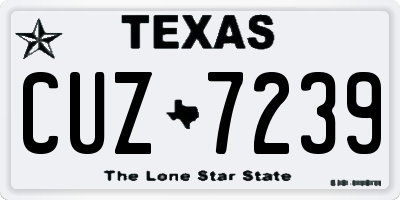 TX license plate CUZ7239