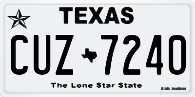 TX license plate CUZ7240