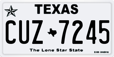 TX license plate CUZ7245