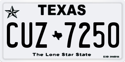 TX license plate CUZ7250