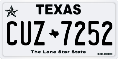 TX license plate CUZ7252