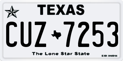 TX license plate CUZ7253