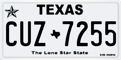 TX license plate CUZ7255