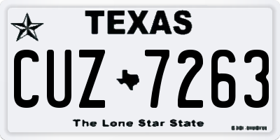 TX license plate CUZ7263