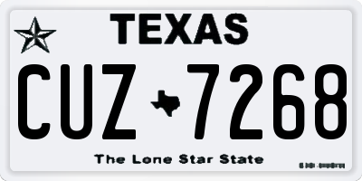 TX license plate CUZ7268