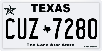 TX license plate CUZ7280