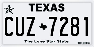 TX license plate CUZ7281