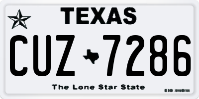 TX license plate CUZ7286