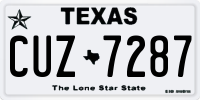 TX license plate CUZ7287
