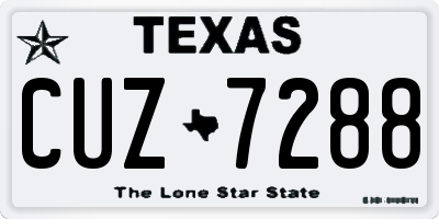 TX license plate CUZ7288