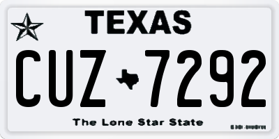 TX license plate CUZ7292