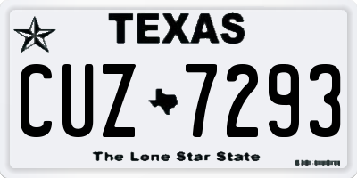 TX license plate CUZ7293