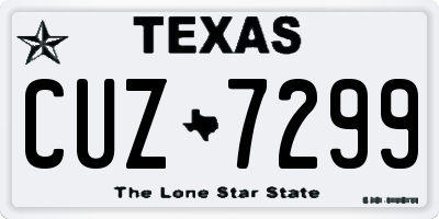 TX license plate CUZ7299
