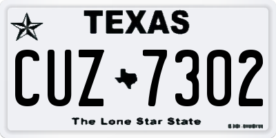 TX license plate CUZ7302