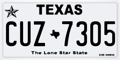 TX license plate CUZ7305