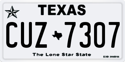 TX license plate CUZ7307