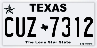 TX license plate CUZ7312