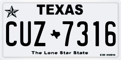 TX license plate CUZ7316